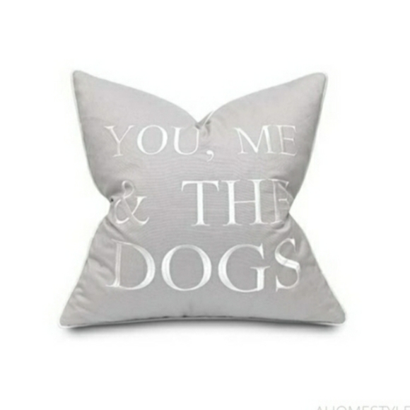 Ahomestyle Other - 💕Decorative You, Me & The Dogs Light Grey Throw Pillow